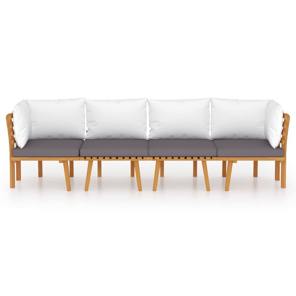 Emaga 4-cz. zestaw wypoczynkowy do ogrodu, z poduszkami, akacjowy